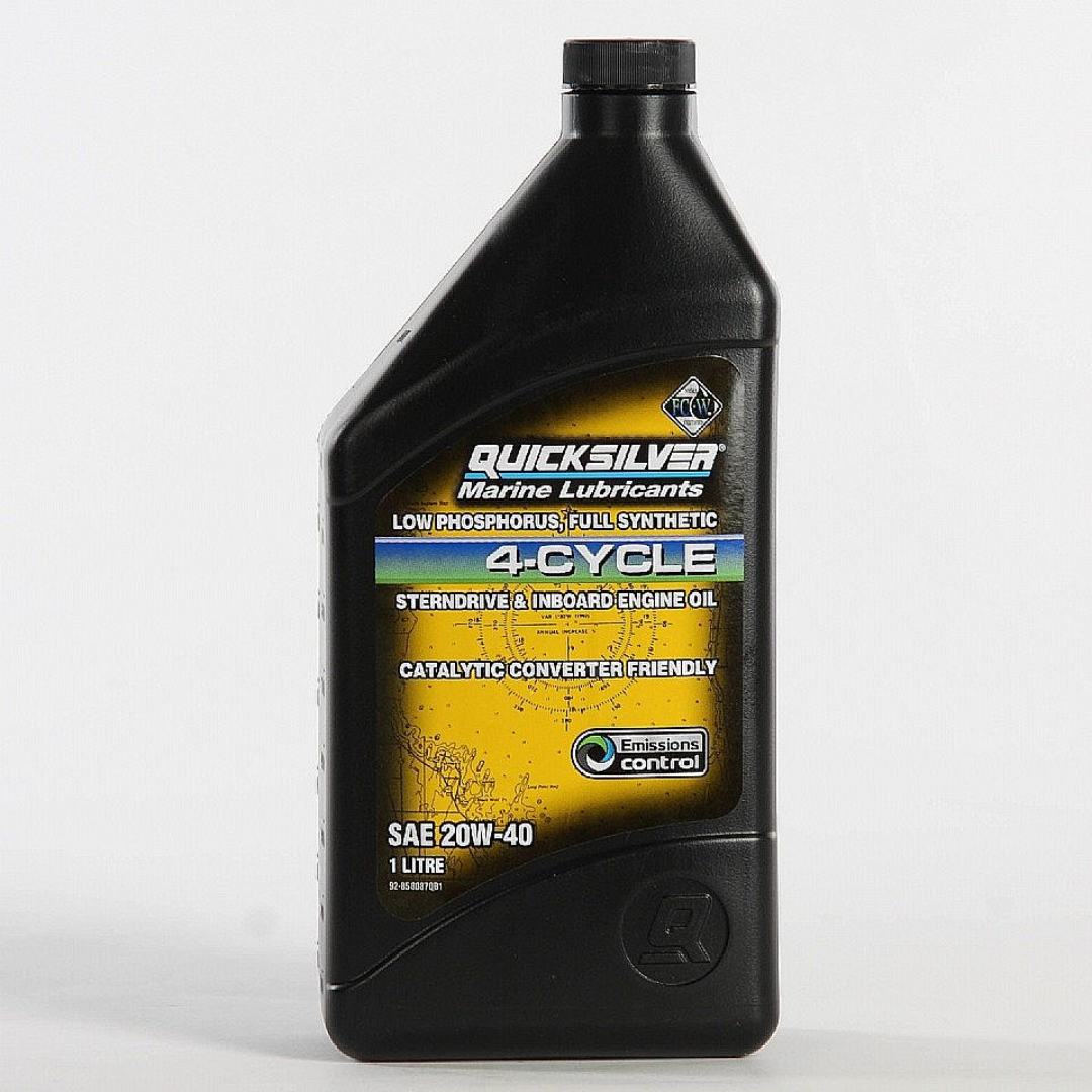 Quicksilver SAE 20W-40 4-Cycle Fully Synthetic Sterndrive & Inboard Engine Oil 1Ltr
