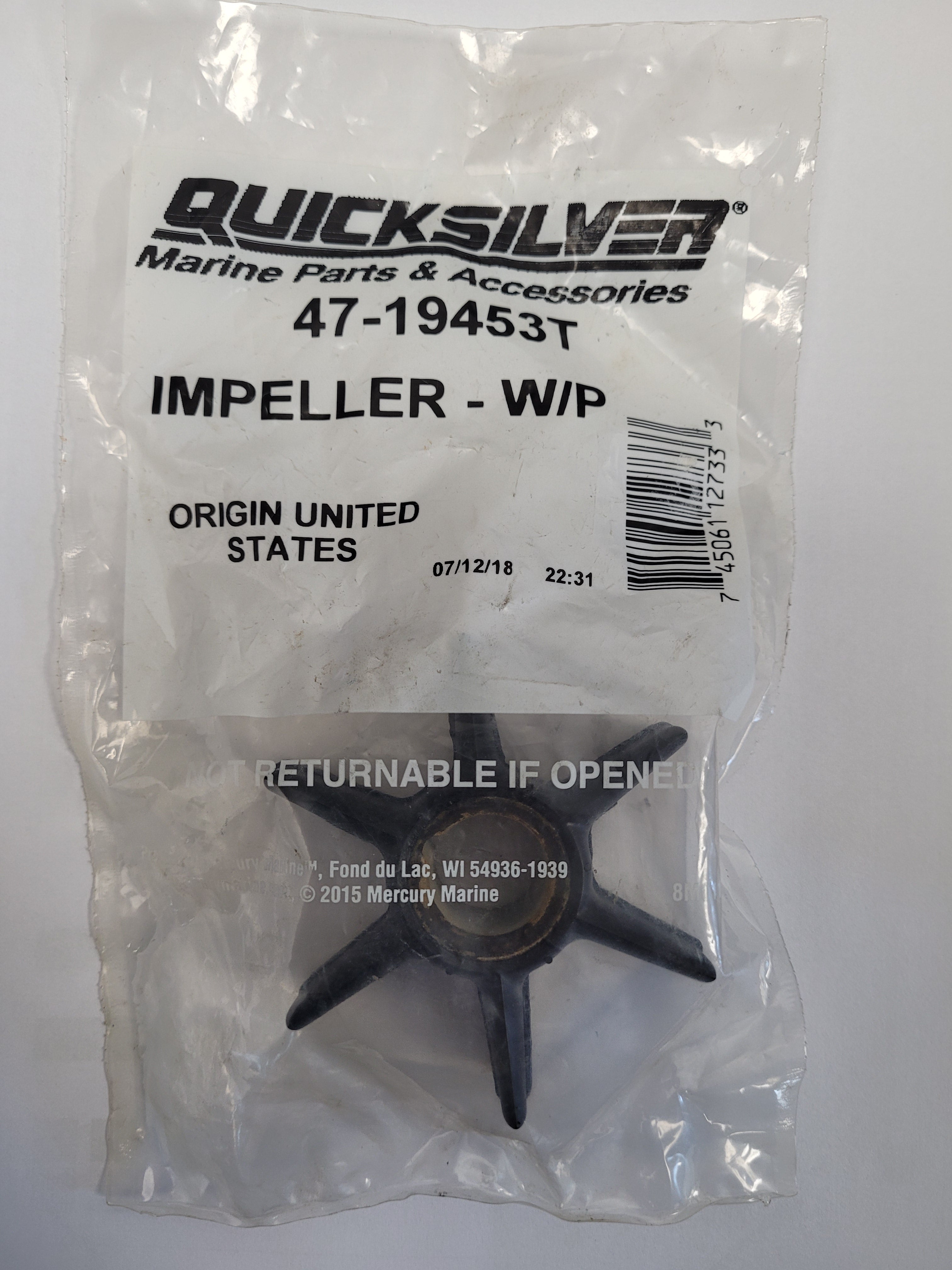 GENUINE Mercury Mariner Quicksilver Impeller 47-19453T