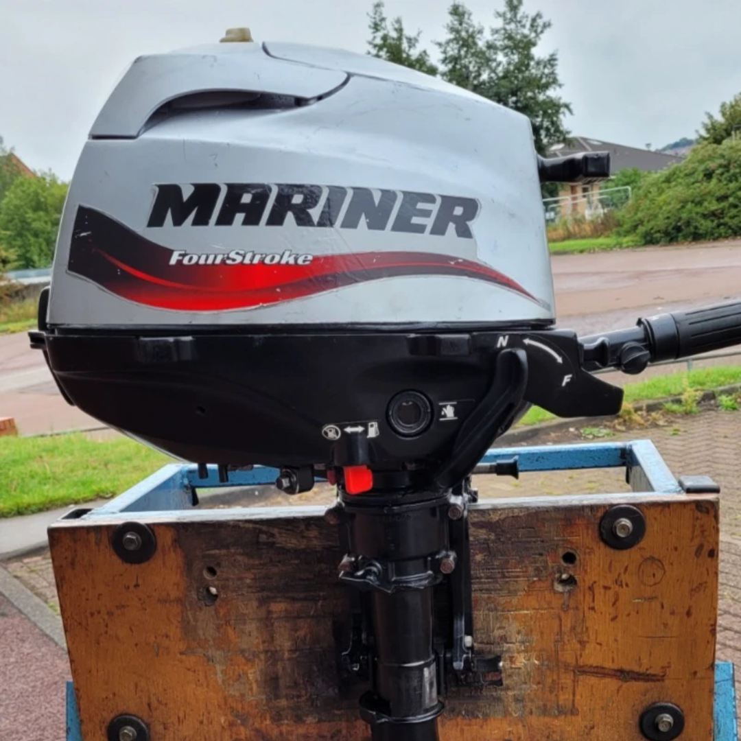 Approved Used: Mariner F3.5hp Outboard Motor, 4-Stroke, Short Shaft, Pull Start, Tiller