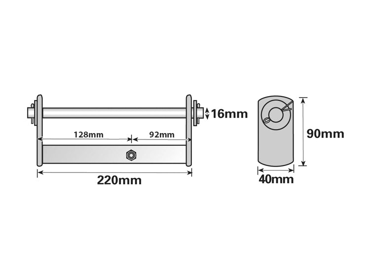 Maypole 8″ Parallel Side Roller Bracket – Fits MP458 Roller, Heavy Duty Zinc-Plated Boat Trailer Support