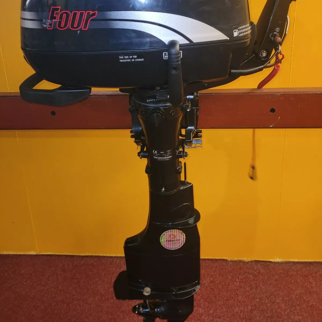 Approved Used: Suzuki 4HP Outboard Engine, 4-Stroke, Long Shaft, Pull Start, Tiller, Auxiliary