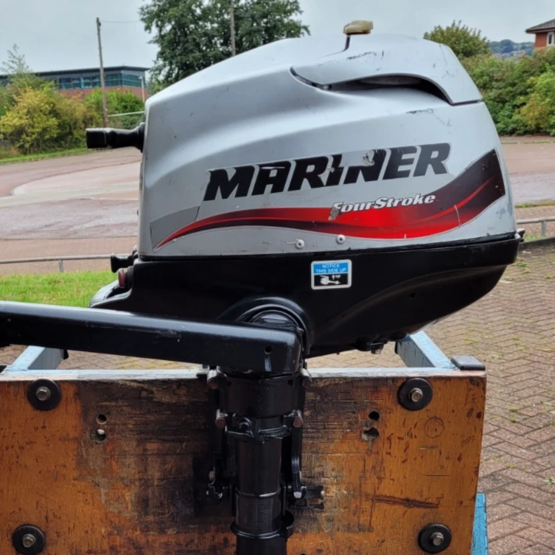 Approved Used: Mariner F3.5hp Outboard Motor, 4-Stroke, Short Shaft, Pull Start, Tiller