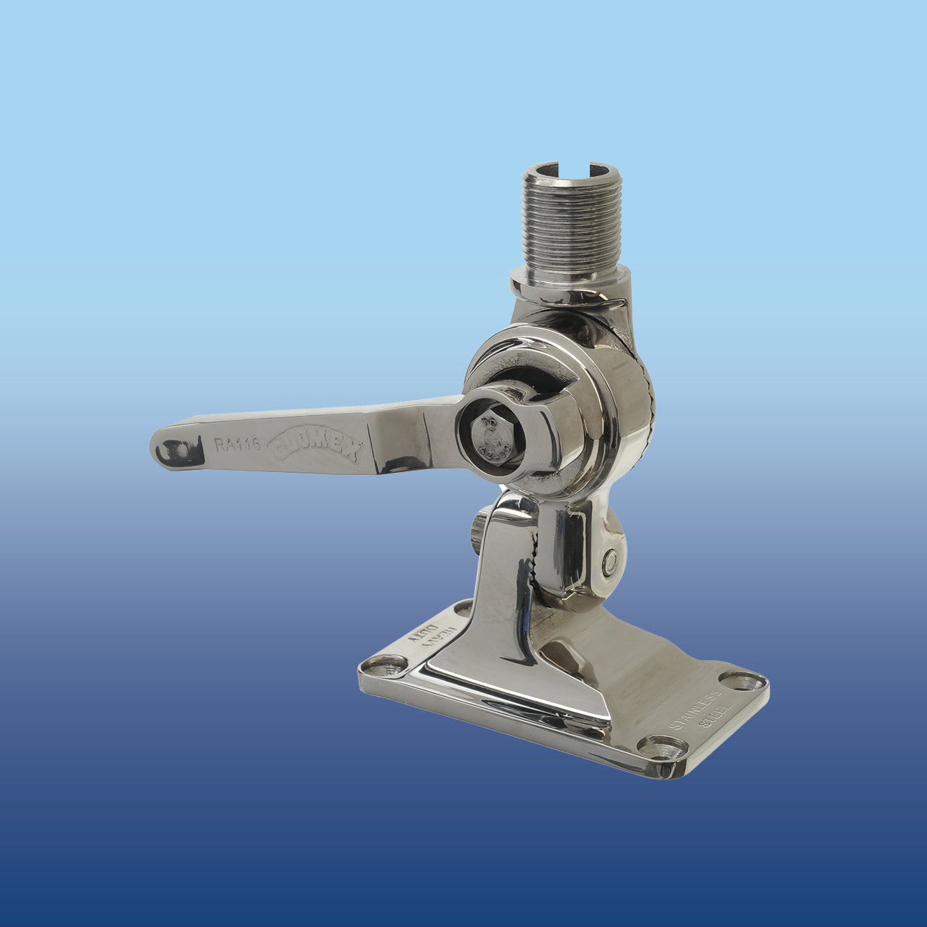 Glomex RA116ss Stainless Steel 4-Way Ratchet Mount
