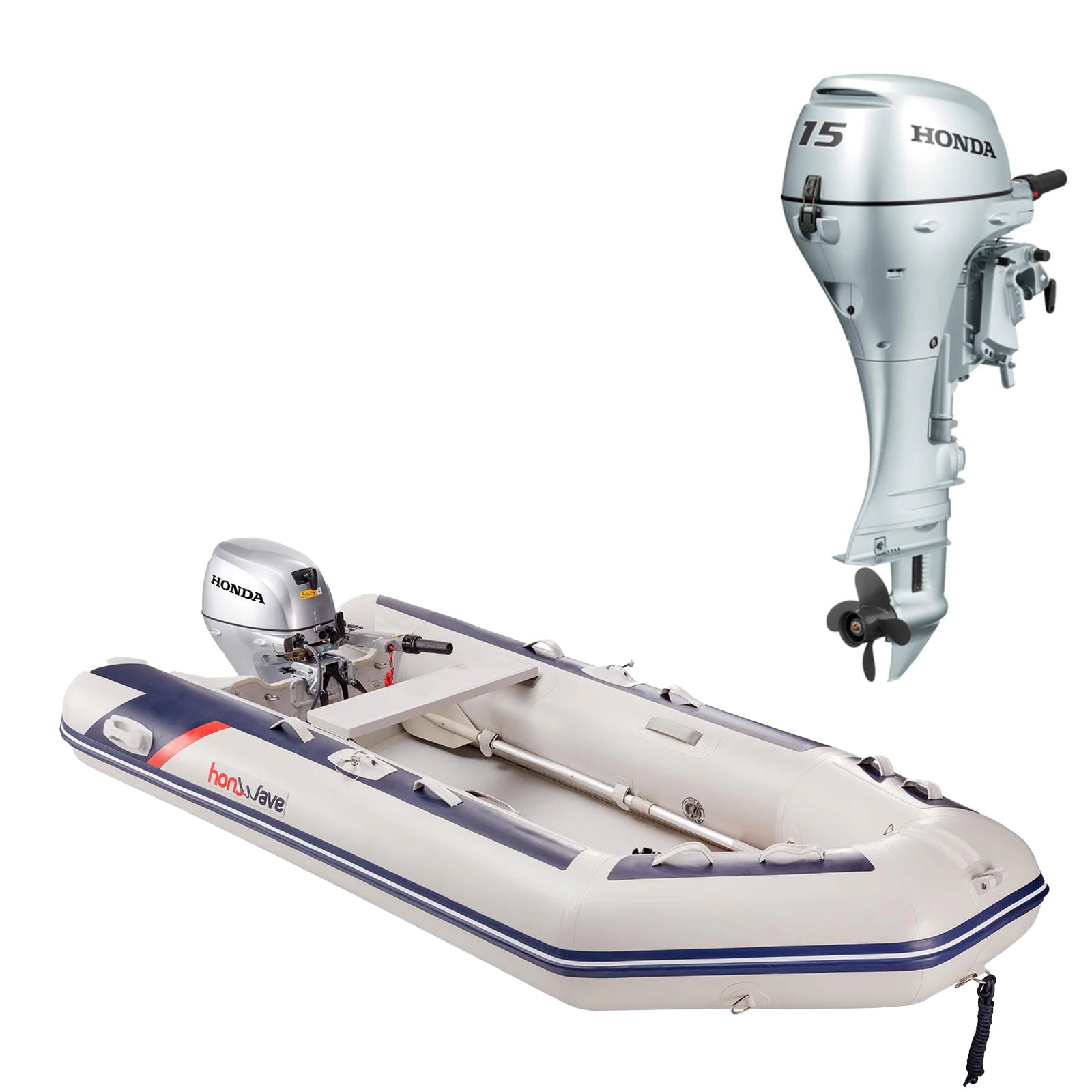Honda T32-IE plus BF15 SHU short leg 4-stroke engine.