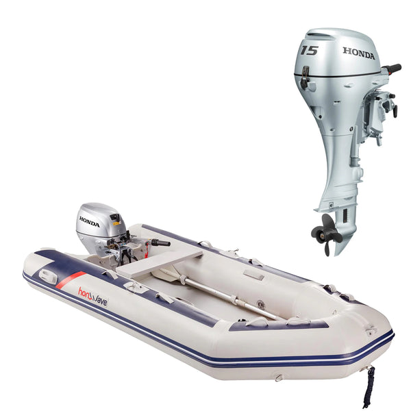 Honda T32-IE plus BF15 SHU short leg 4-stroke engine.