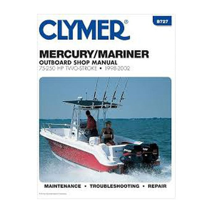 Clymer Manuals Mercury/Mariner Outboard Shop Manual 75 250Hp 2 Stroke 1998-2002