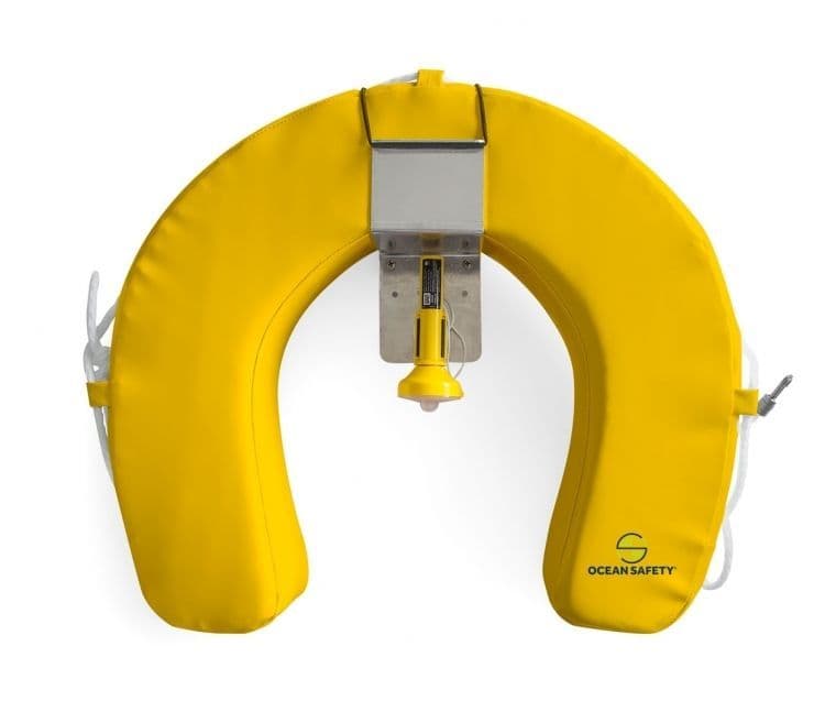 Ocean Safety Horseshoe Lifebuoy Kit with Bracket and Aquaspec LED Light