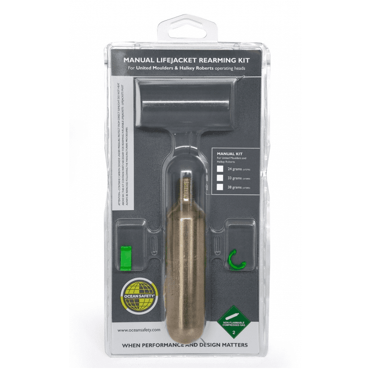 Kru Manual Inflatable Lifejacket Rearming Kit - 33 Gram CO2 for United Moulders or Halkey Roberts