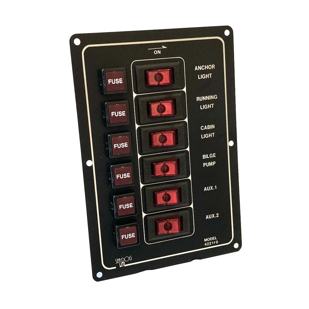 Cquip Aluminium 12V Switch Panels – Vertical & Horizontal 4-6 Gang, 37A Max