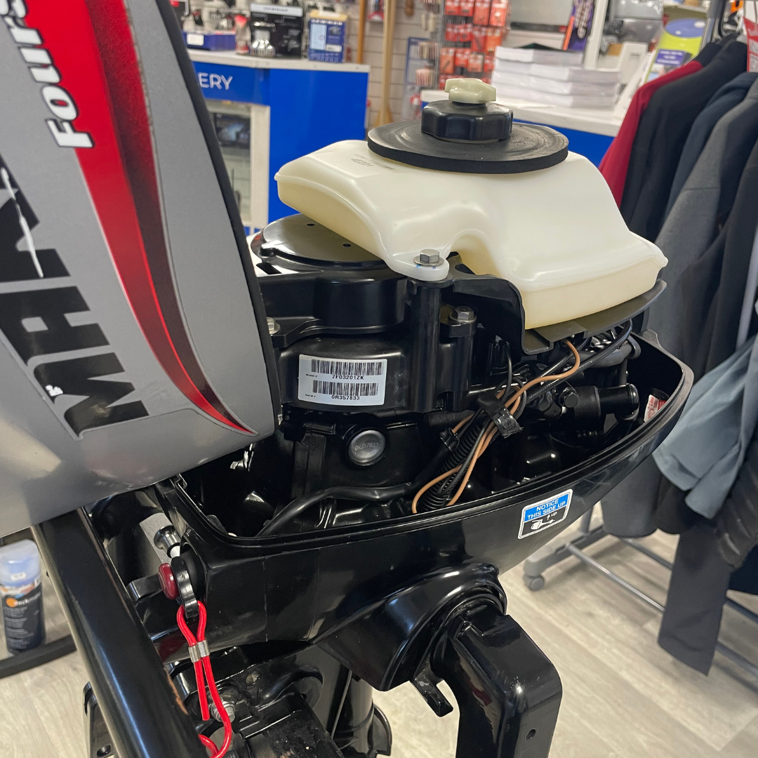 Approved Used: Mariner 3.5HP Outboard Engine, 4-Stroke, Short Shaft, Pull Start, Tiller