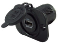Talamex Flush Fitting USB Socket with Cap – 12/24V Marine Charging Port