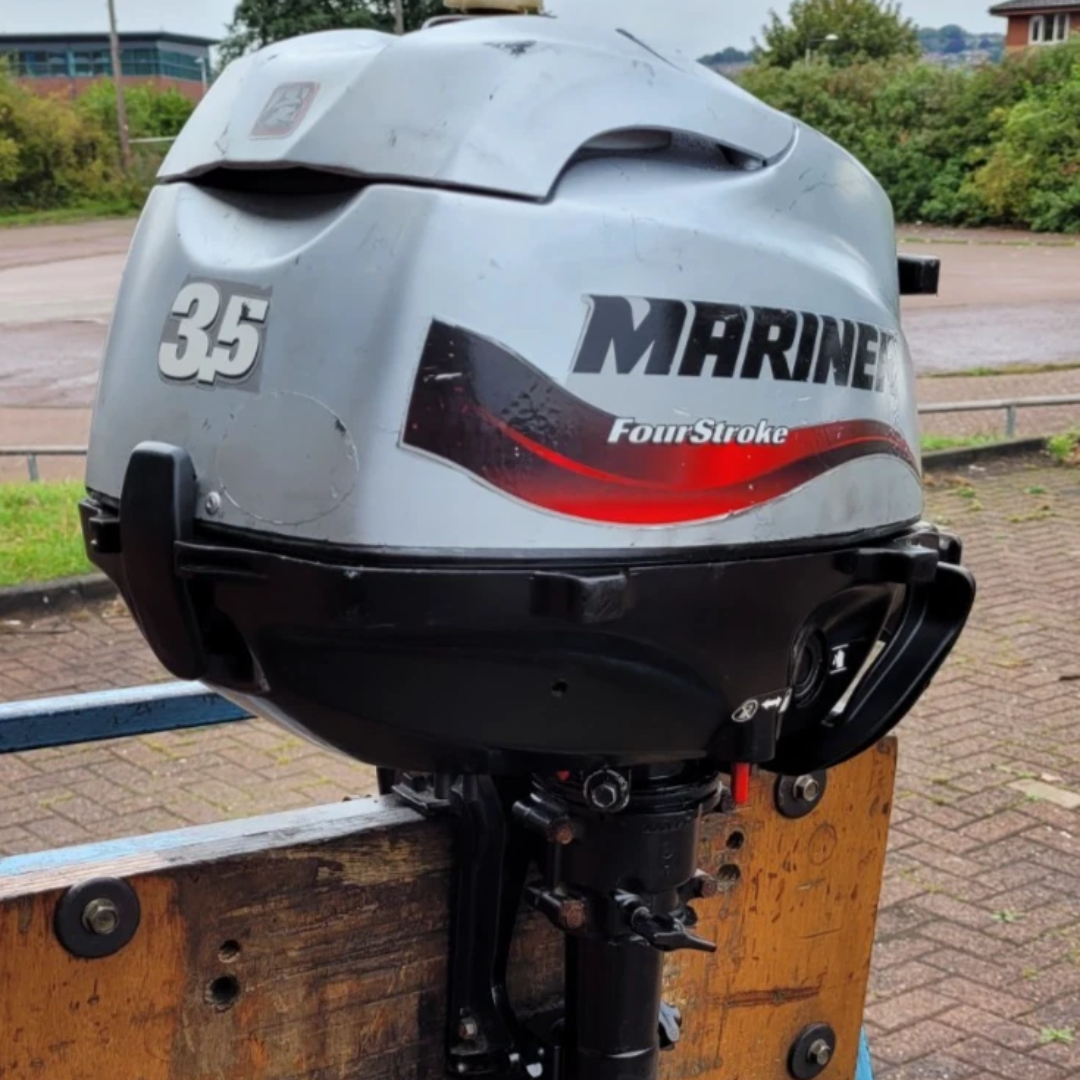 Approved Used: Mariner F3.5hp Outboard Motor, 4-Stroke, Short Shaft, Pull Start, Tiller