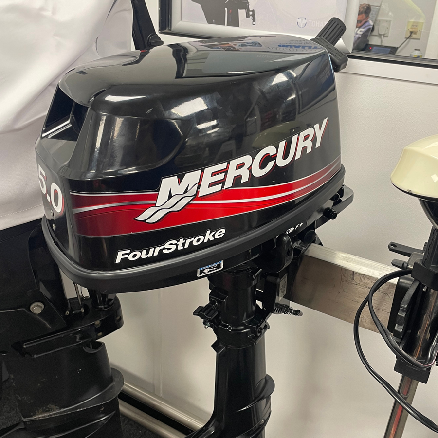 Approved Used: Mercury 5HP Outboard Engine, 4-Stroke, Short Shaft, Pull Start, Tiller