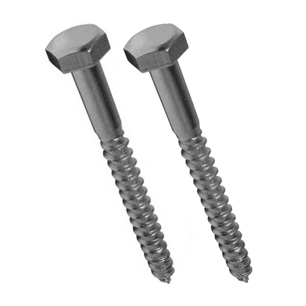 Holt 304 Stainless Steel Hex Head Coach Screws - Pack of 2