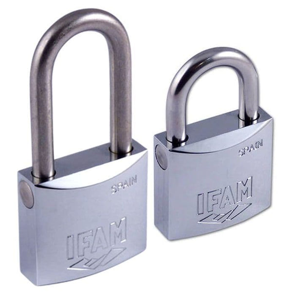 Ifam 316 Stainless Steel Marine Chrome Padlock - Standard and Long Shackle Available