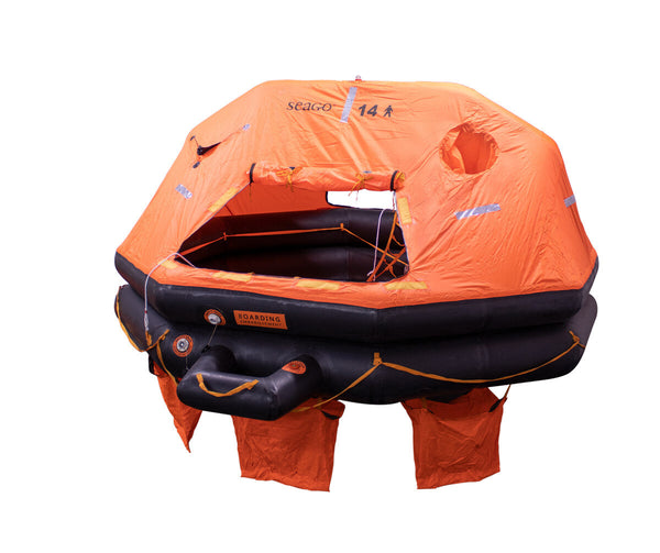 Seago 14 Person Master Plus Life Raft Orange Canopy ISO9650-1