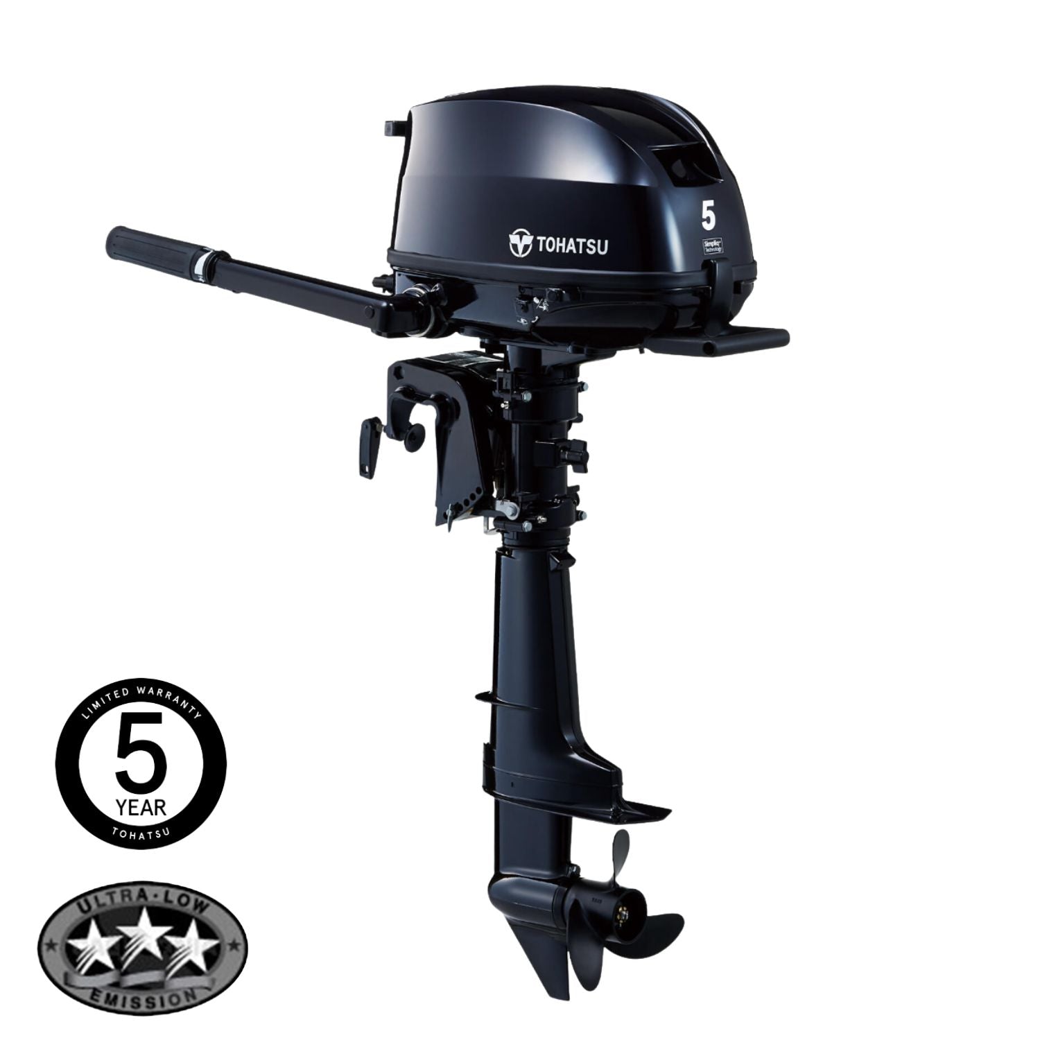 Tohatsu 5HP 4-Stroke Outboard Engine Long Shaft