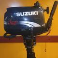 Approved Used: Suzuki 4HP Outboard Engine, 4-Stroke, Long Shaft, Pull Start, Tiller, Auxiliary