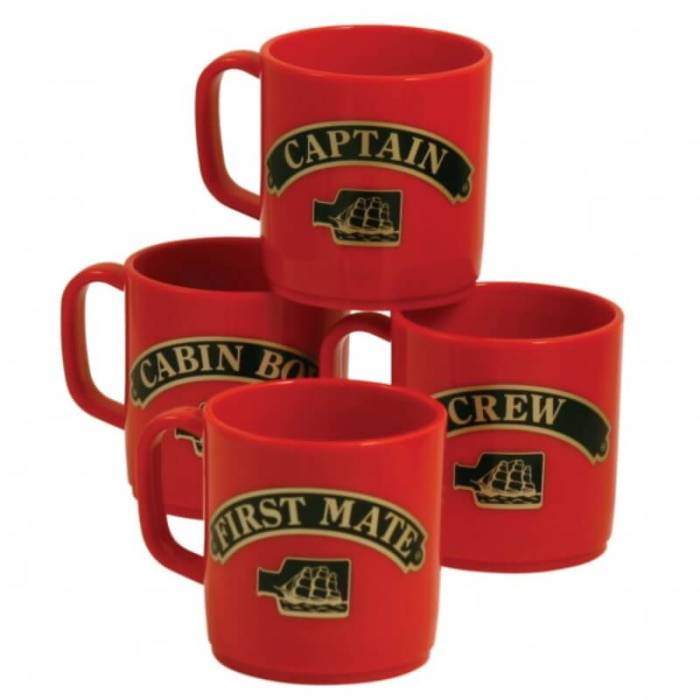 Nauticalia 4 Stackable Mugs Red