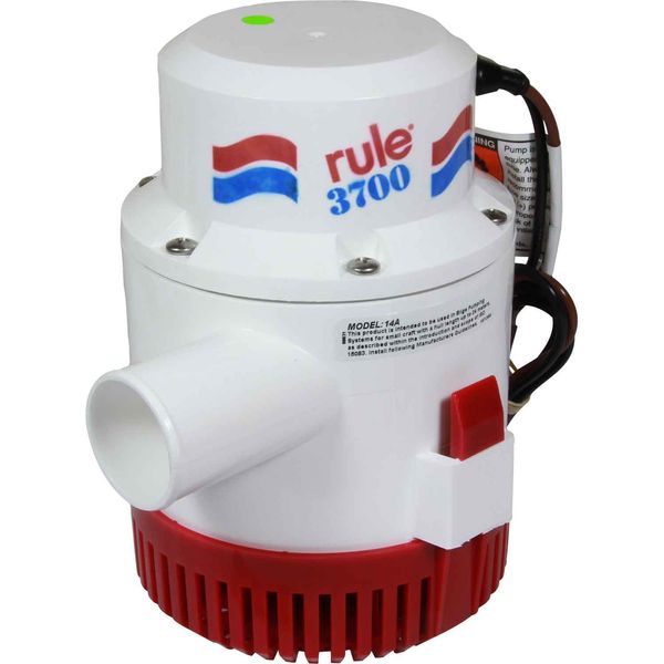 Rule 14A 3700 Submersible Bilge Pump – 12V DC, 233 LPM, 38mm Hose, High-Capacity Marine Pump
