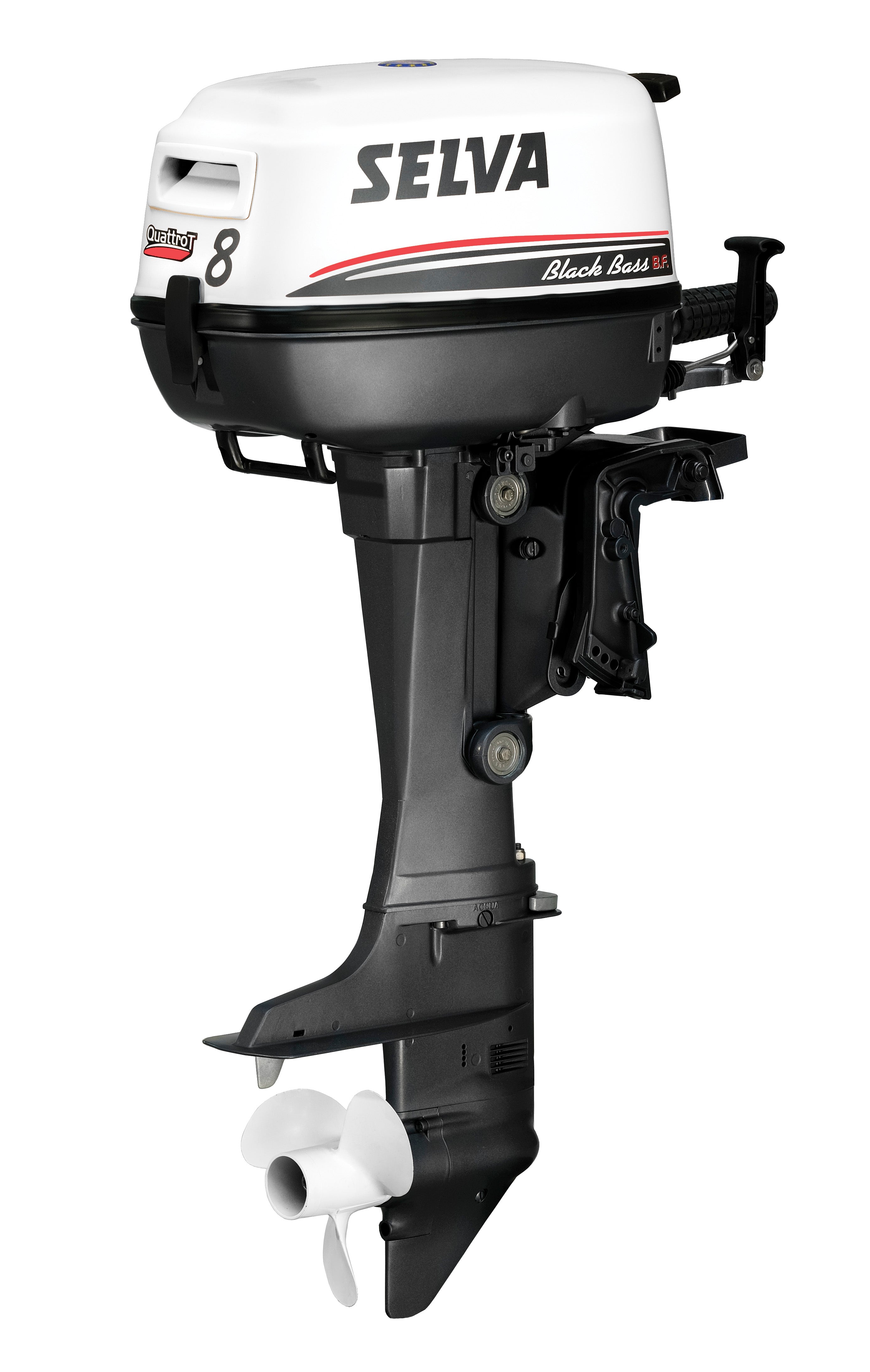 Selva Black Bass Big Foot 8HP 4-Stroke Outboard Engine – Short & Long Shaft, Manual & Electric Start, Remote Control & Power Tilt Options