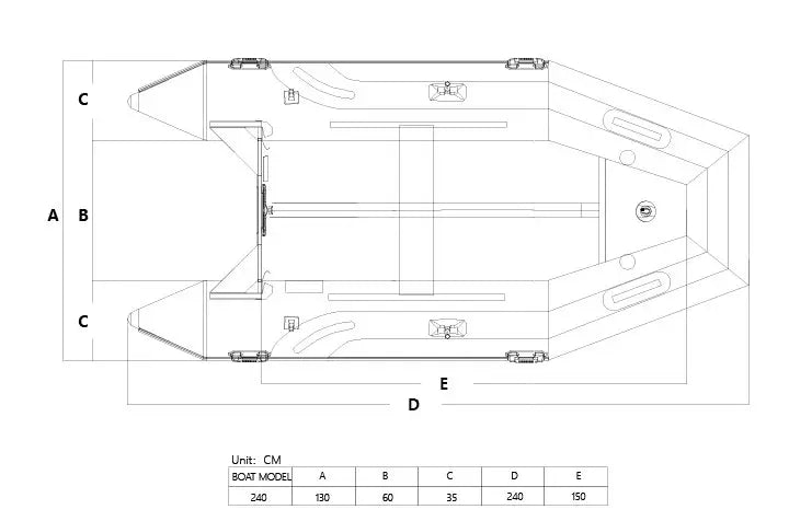 H5 Camo 240 Slatted Deck Inflatable Fishing Boat