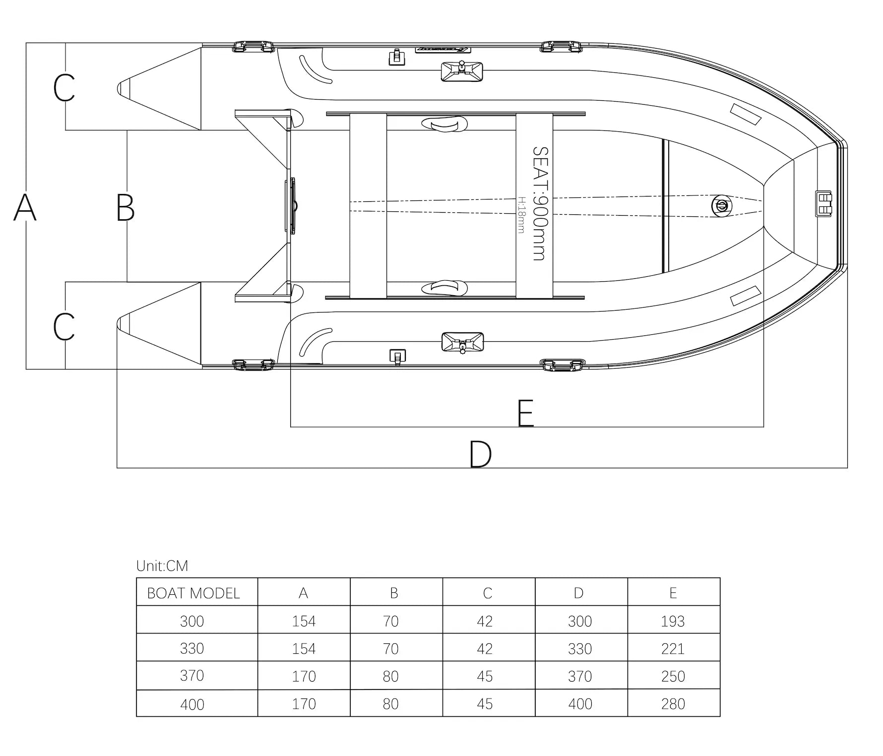 H5 Classic 420 Aluminium Deck Inflatable Fishing Boat