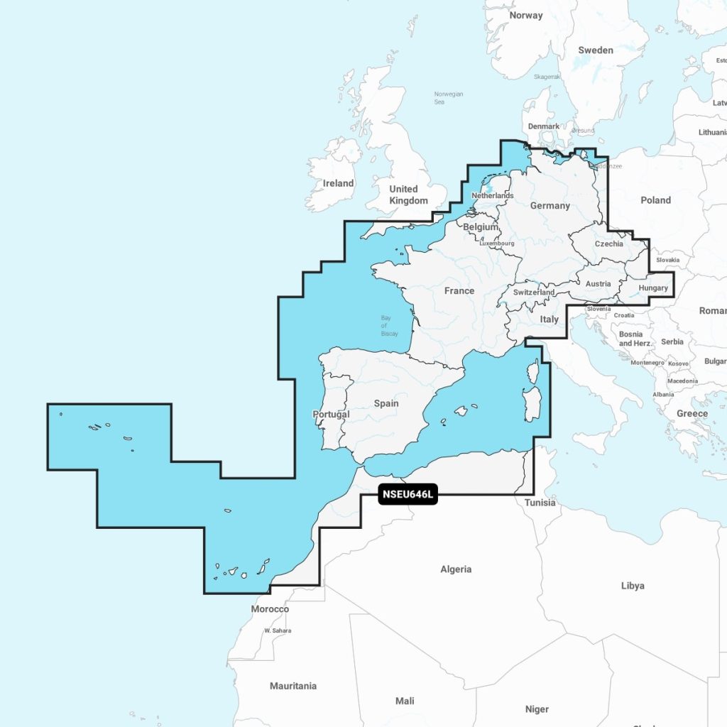 Garmin Navionics+™ Marine Charts – Europe, Central & West NSEU646L