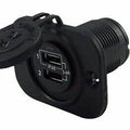Talamex Flush Fitting USB Socket with Cap – 12/24V Marine Charging Port