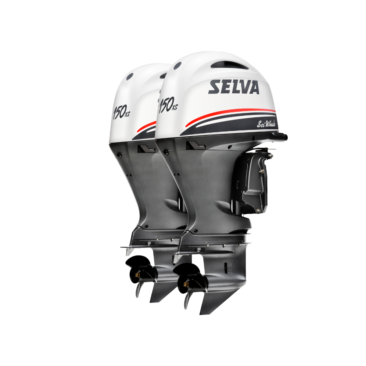 Sei 2x Whale EFI 150XS Outboard Engine – Electric Start, Dual-Wheel, Extra-Long Shaft, Power Tilt