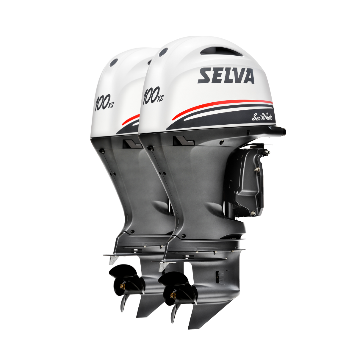 Sei 2x Whale EFI 100XS Outboard Engine – Electric Start, Dual-Wheel, Extra-Long Shaft, Power Tilt