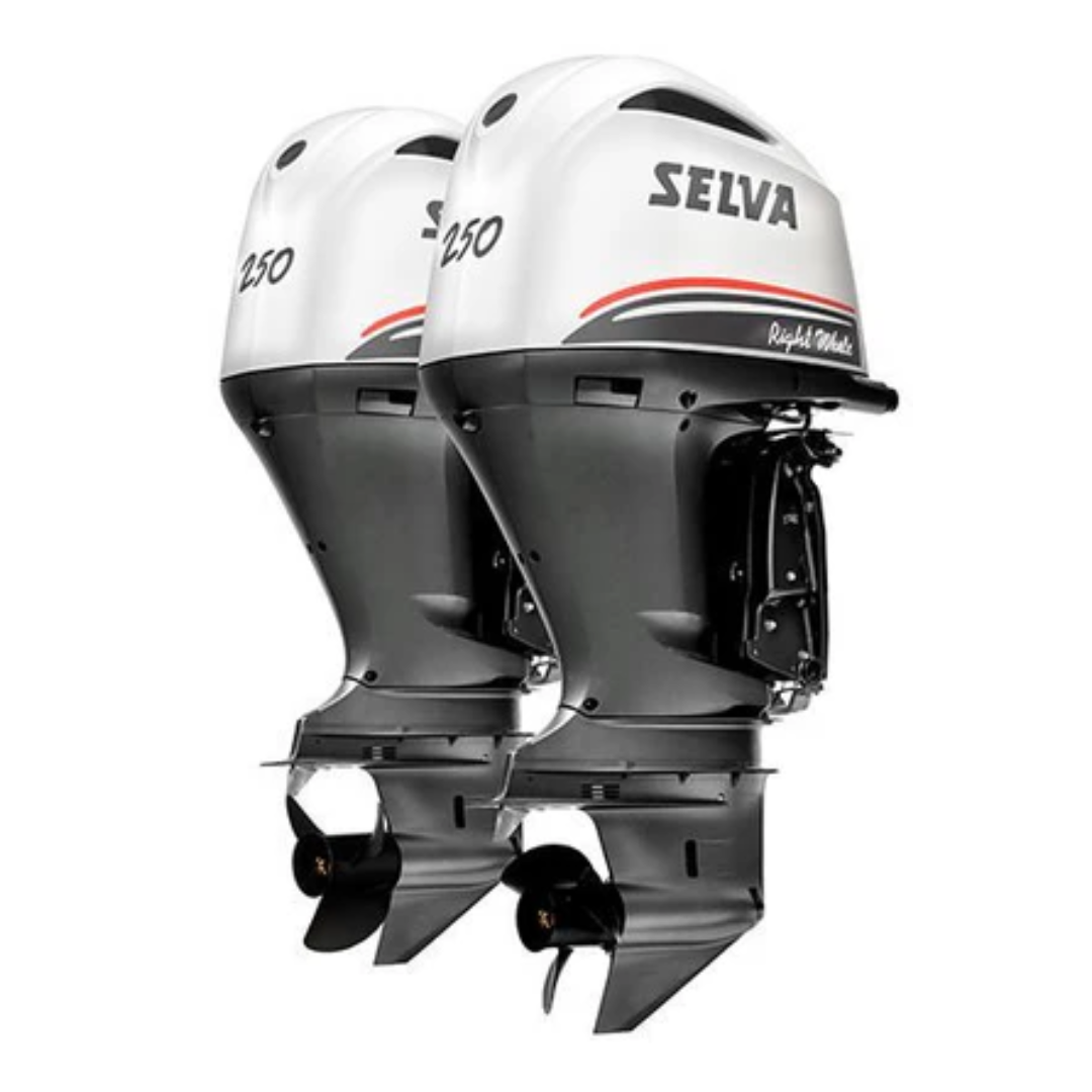 Selva 2x Right Whale EFI 250HP 4-Stroke Outboard Engine Extra Long Shaft