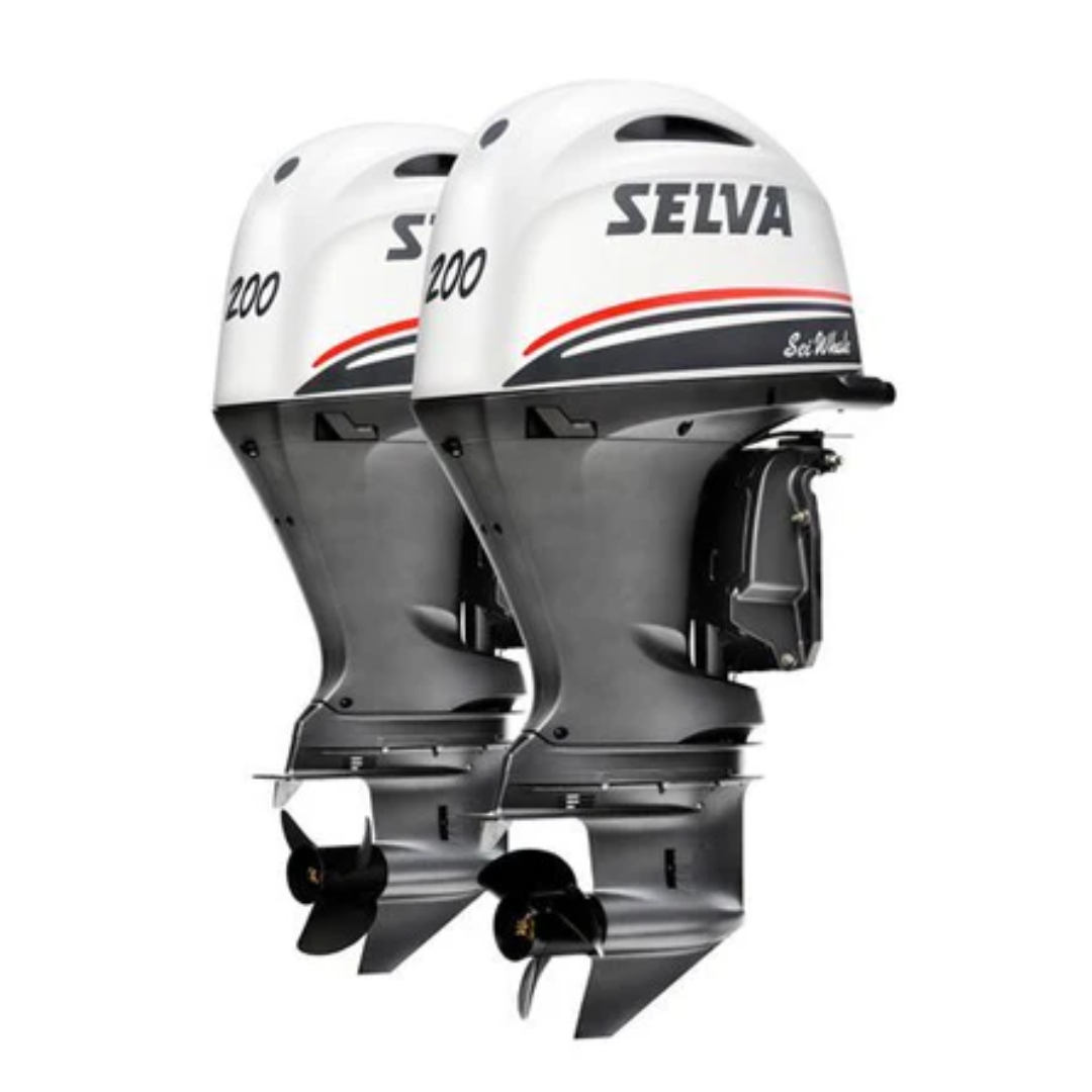 Selva 2x Sei Whale EFI 200HP 4-Stroke Outboard Engine Extra Long Shaft