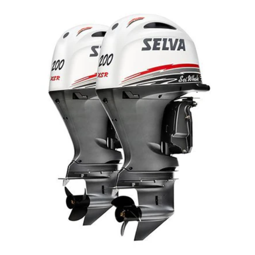 Selva 2x Sei Whale EFI 200XSR 4-Stroke Outboard Engine Extra Long Shaft