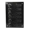 AAA 12V 6-Gang Fuse Switch Panel – IP65 Black Bakelite, Pre-Printed Labels
