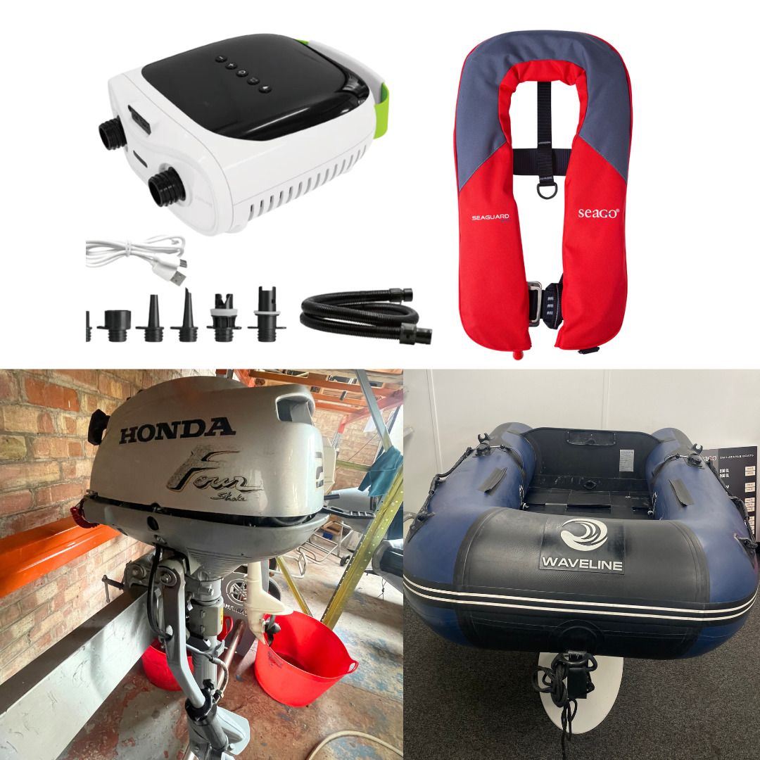 Waveline Super Light Boat Slatted-210cm (Approved Used) & Honda 2.3HP Outboard Package