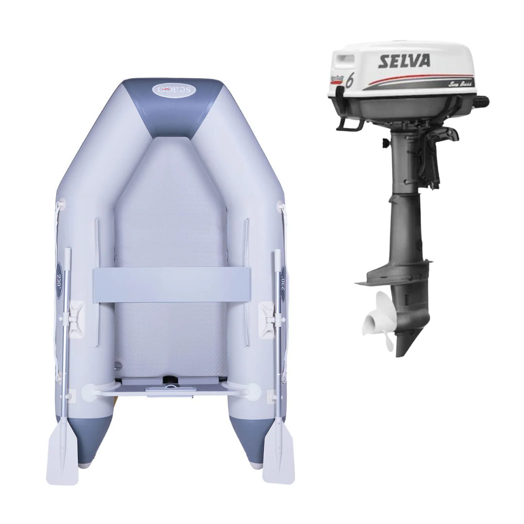 Seago 230 Air Floor plus Selva Sea Bass 6HP 4-Stroke Outboard Engine
