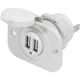 Blue Sea Dual USB Charge Socket 12/24V Black – Marine-Grade Charging Port