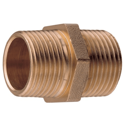 Aquafax Bronze Equal Hex Nipple 1 1/2" BSPT