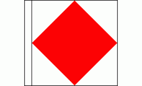 Meridian Zero Nautical Signal Flag Foxtrot - I am Disabled, Communicate with Me