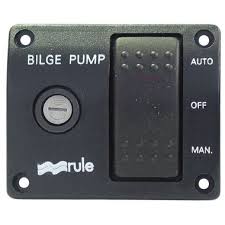Rule 3-Way Bilge Lighted Switch Panel 12V – Automatic & Manual Pump Control