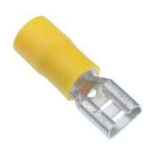 Yellow Crimps Spade Female. Q746
