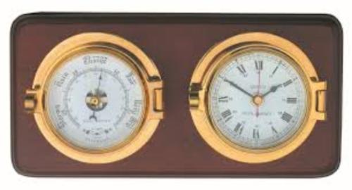 Channel Clock/Barometer Brass