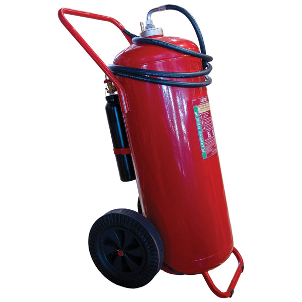 LALIZAS Fire Exting.Wheel.PFAS Free Foam,150L,Cartr.Oper,St.Steel,w/Hose&Horn,SOLAS/MED(EN,GR,ES,CN)