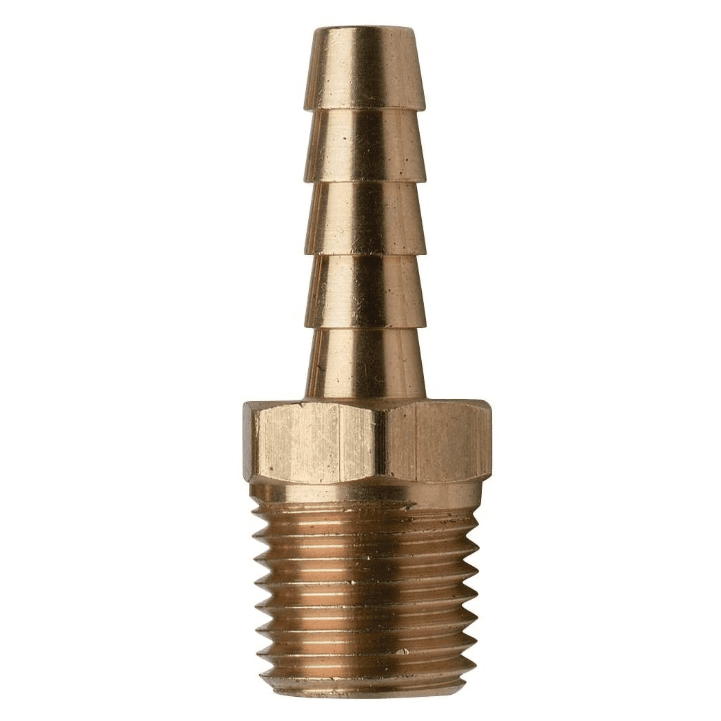 Moeller Moeller 1/4" NPT x 3/8" Brass Barb Hose Tail for Fuel Valve