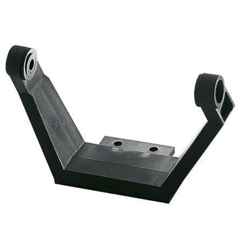 Black metal bracket on a white background