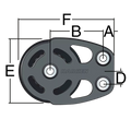 Harken 57mm Aluminum ESP Footblock