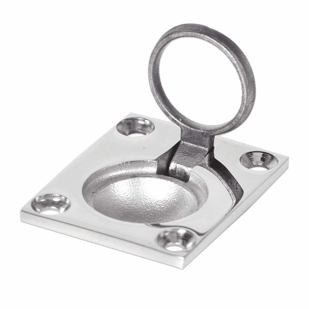 Cquip Rectangular ChromeBrass Hatch Ring Pull - 38mm x 44mm