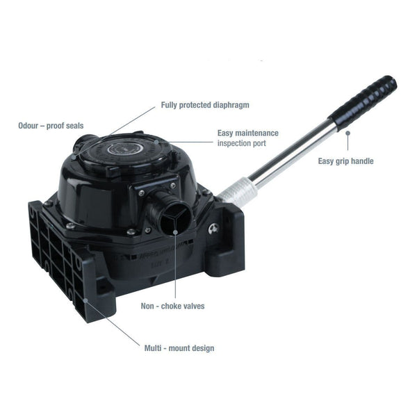 Whale MK 5 Universal Mount Manual Bilge Pump (BP0510 – 66 LPM / 38mm Hose)